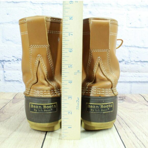 LL Bean Brown Leather 8" Insulated Gore-Tex Ankle Duck Boots Size 7 Wide - Picture 6 of 13
